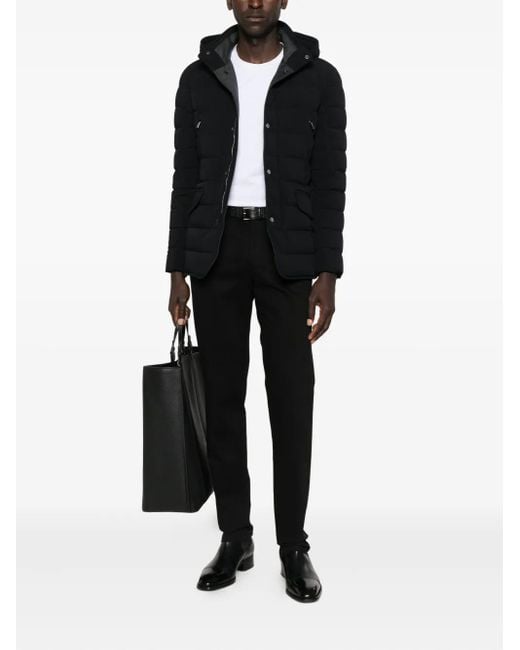 Moorer Black Buttoned Quilted Padded Jacket for men