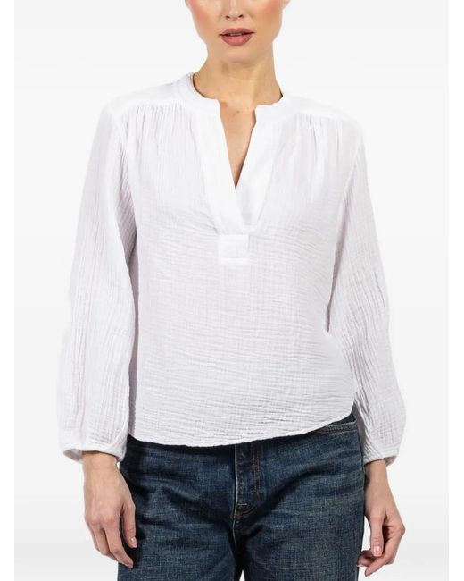 Xirena White Arielle Long-Sleeve Blouse
