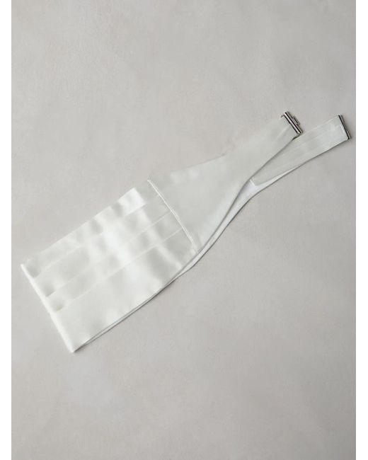 Brunello Cucinelli White Satin Cummerbund for men