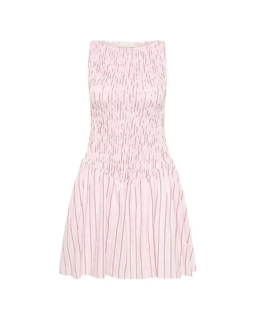 Faithfull The Brand Pink Martina Boat-Neck Mini Dress