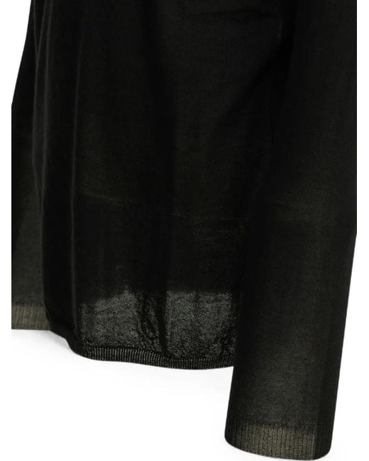 Rick Owens Black Long-Sleeves Sweater for men