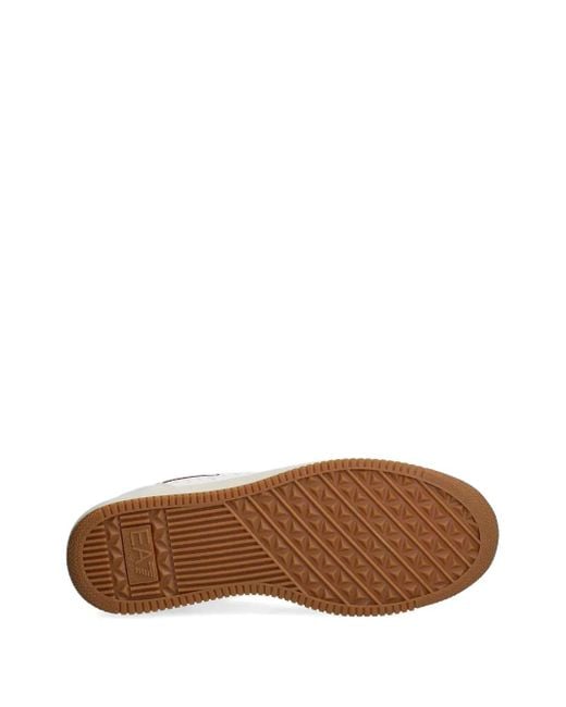 EA7 White Logo-Print Sneakers