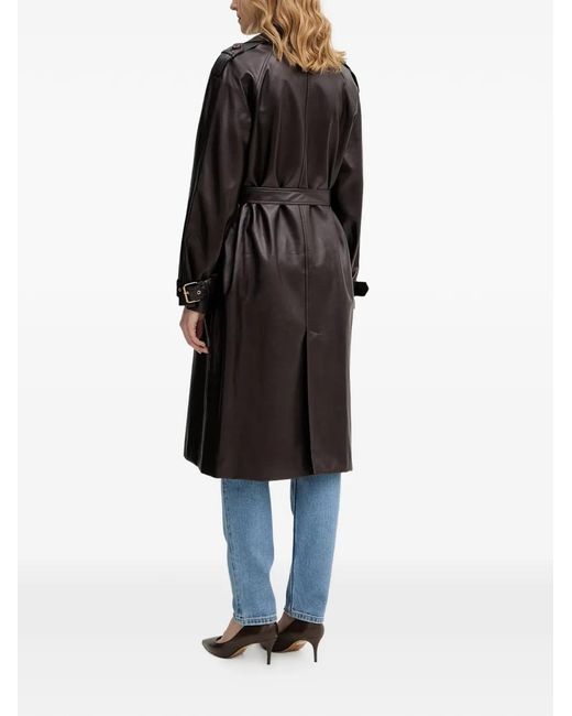 Guess Black Double-Breasted Belted Trench Coat