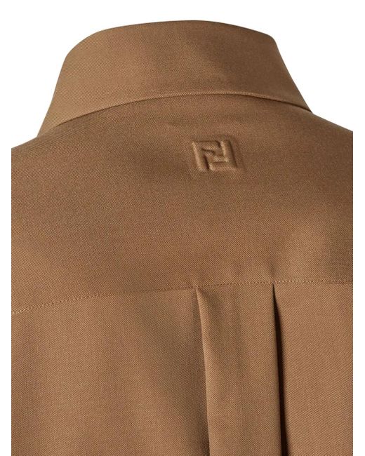 Fendi Brown Buttoned Long-Sleeve Shirt for men