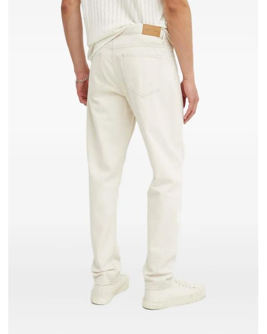 Samsøe & Samsøe White Logo-Patch Five-Pocket Jeans for men