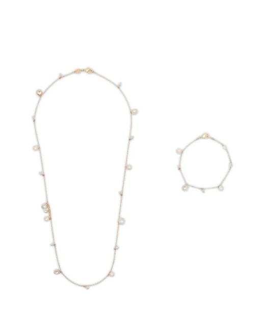 Swarovski White Una Angelic Strandage Crystal-Pearl Necklace (Set Of Two)