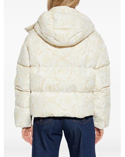 Versace Blue Printed Padded Jacket