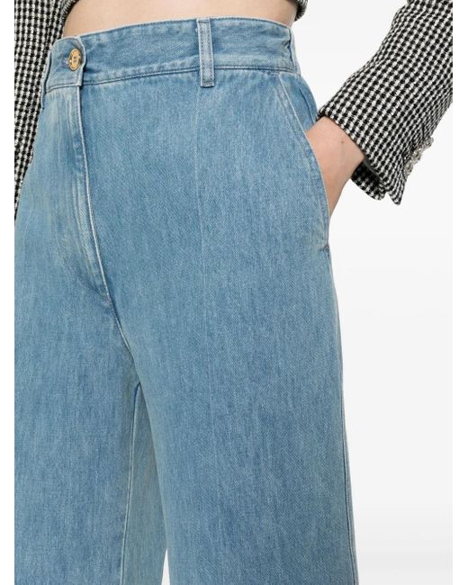 Patou Blue Iconic Wide Leg Crop Jeans