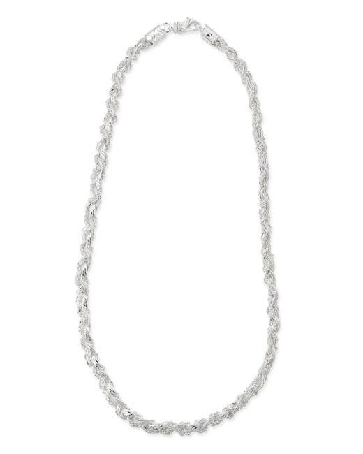 Emanuele Bicocchi Zilveren Halsketting Met Touw in het White