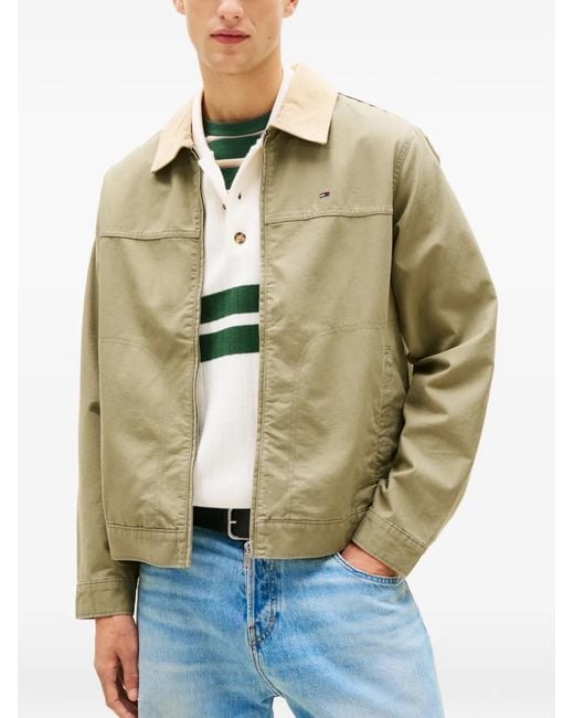 Tommy Hilfiger Natural Corduroy-Collar Logo-Patch Jacket for men