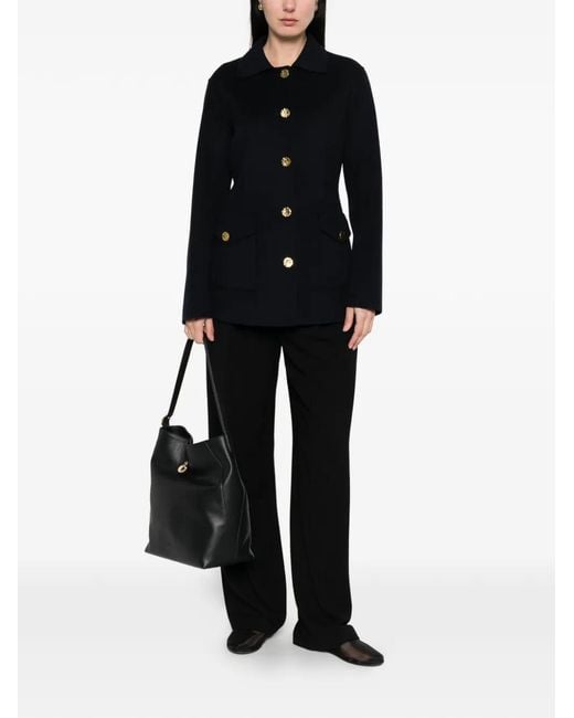 Arma Black Button-Fastening Jacket