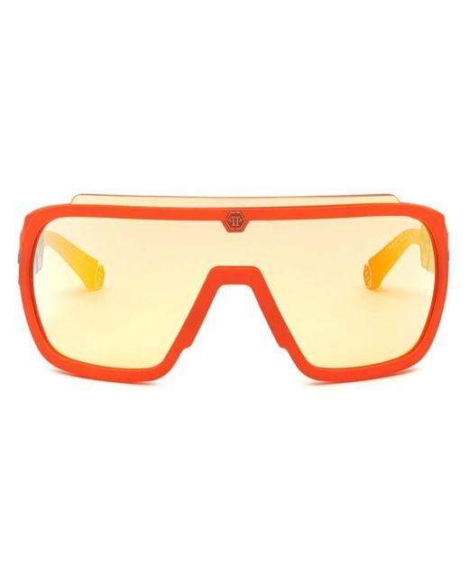 Lunettes de soleil à monture couvrante Philipp Plein pour homme en coloris Orange