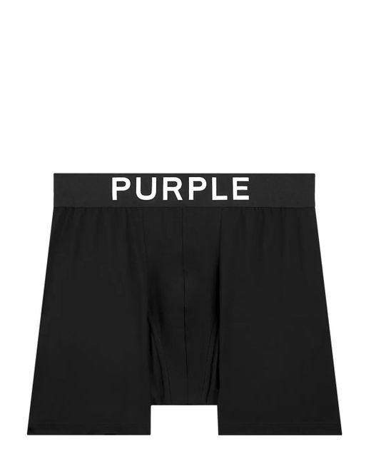 Purple Brand Black Logo-Print Boxer Briefs (Pack Of Three) for men