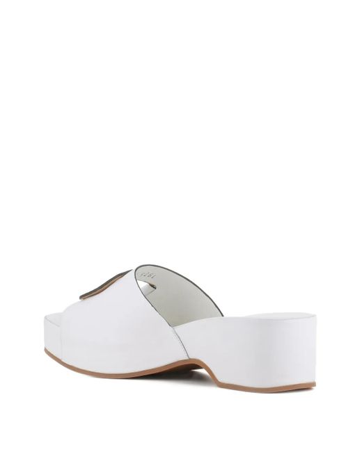 Roberto Del Carlo White Buckle-Detail Sandals