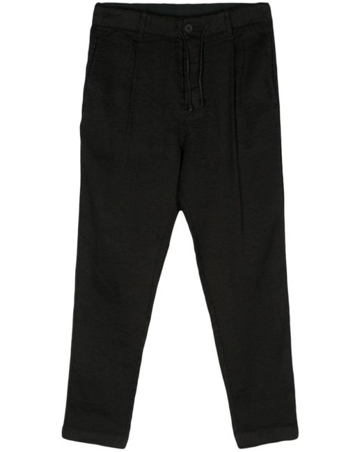 Transit Black Garment-dyed Straight Trousers for men