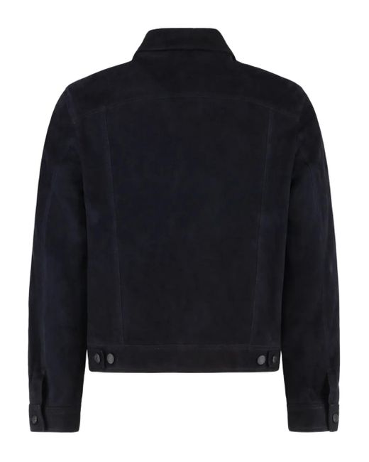 Paul Smith Blue Suede Button-Fastening Jacket for men
