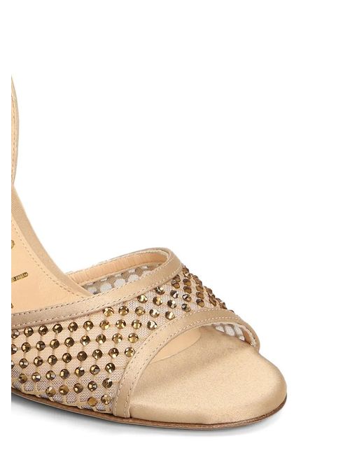 Chantal Metallic Crystal-Embellished Mesh-Panel Sandals