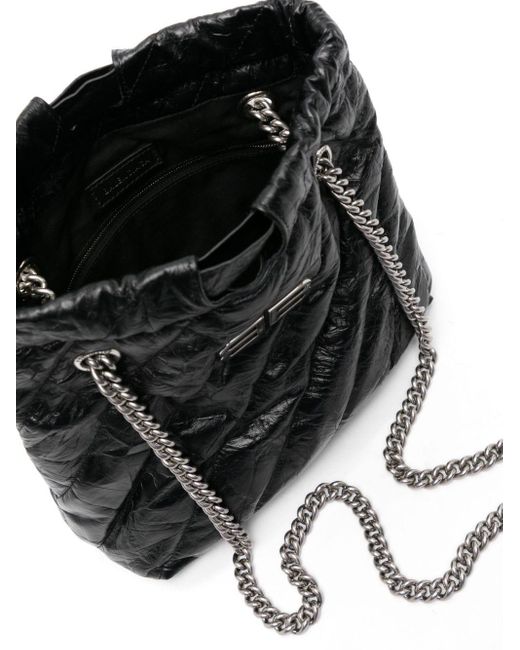 Balenciaga Black Crush Small Leather Tote Bag