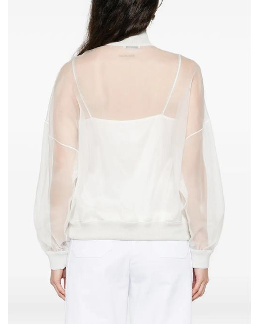 Panicale White Veste À Effet De Transparence