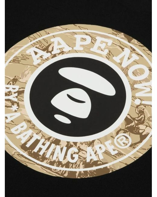 Aape By A Bathing Ape Black Graphic-Print T-Shirt for men