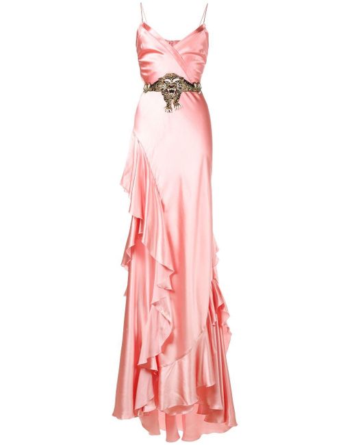 Gucci Pink Abendkleid mit Volants
