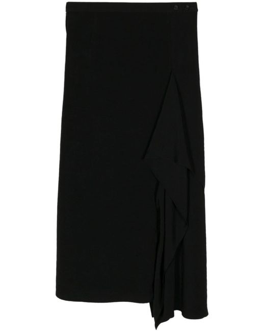Asymmetric midi skirt di Yohji Yamamoto in Black