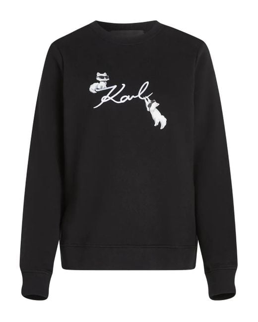 Karl Lagerfeld Black Ikon Signature Choupette Sweatshirt
