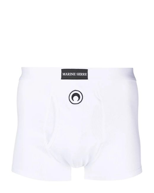 MARINE SERRE White Logo Organic Cotton Boxer Brief for men