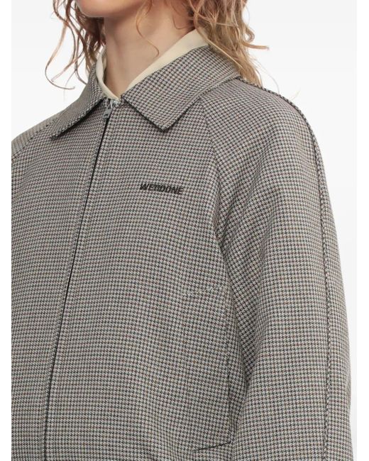 we11done Gray Houndstooth Zip-Up Jacket