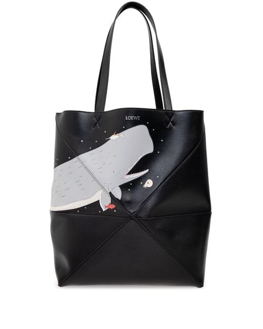 Loewe Black X Suna Fujita Large Puzzle Fold Tote Bag