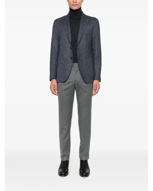 Paolo Pecora Blue Turtleneck Wool Sweater for men