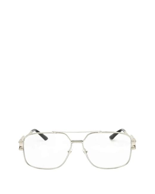Versace White Geometric-Frame Glasses for men