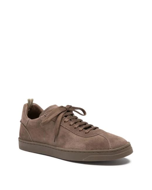 Officine Creative Brown Karma Lace-Up Suede Sneakers