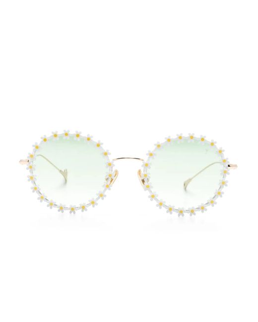 Eyepetizer Metallic Lulu Round-Frame Sunglasses