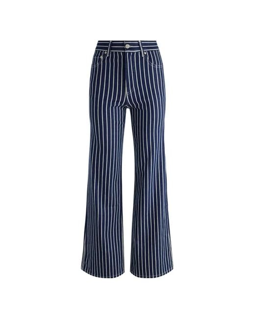 Alice + Olivia Blue Striped Jeans