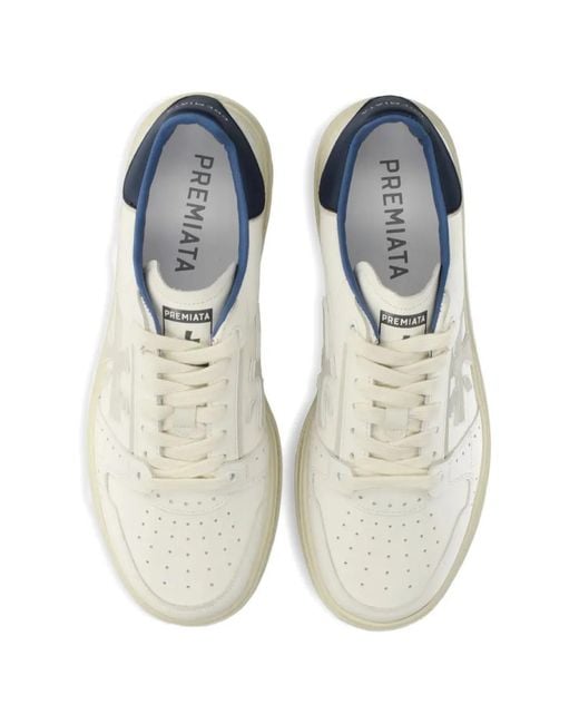 Premiata White Quinn 8210 Perforated Sneakers for men