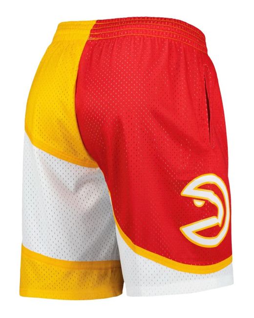 Mitchell & Ness Red X Nba Atlanta Hawks 1986 Split Swingman Shorts for men