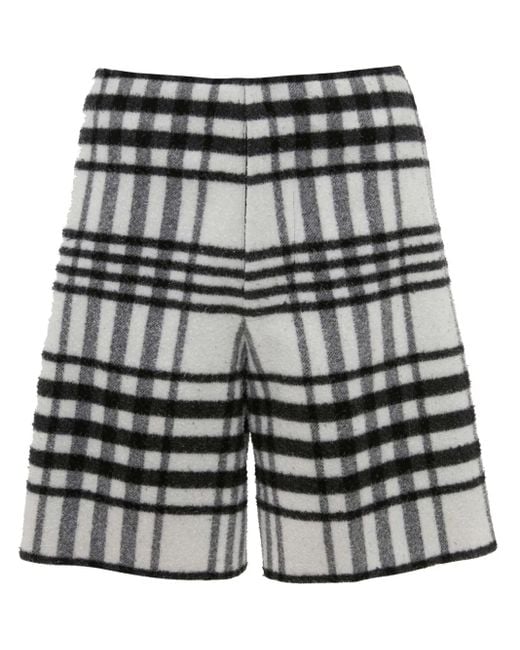 J.W. Anderson Gray Tartan-Check Wide-Leg Shorts