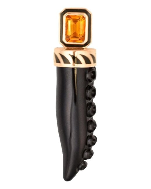 Dezso by Sara Beltran Black 18K Rose Octopus Tentacle Multi-Stone Pendant