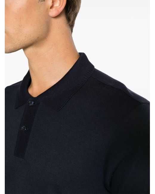 Orlebar Brown Blue Jarrett Fine-knit Polo Shirt for men