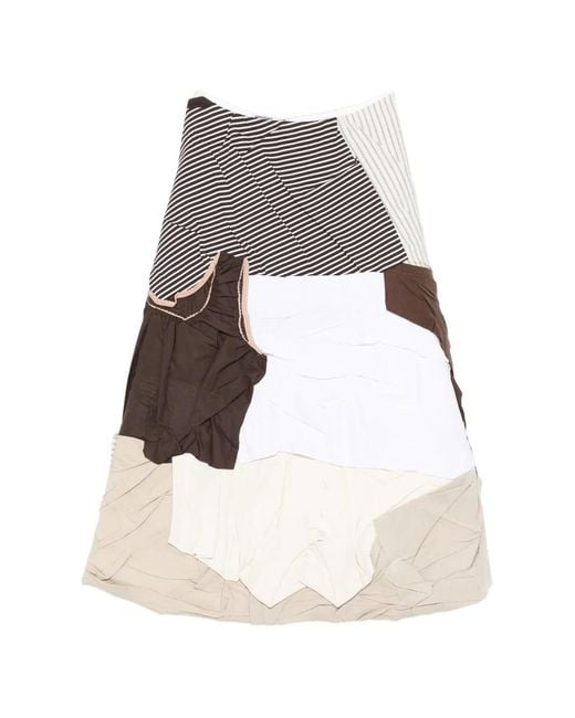 Moschino Midi-Rok Met Patchwork in het White