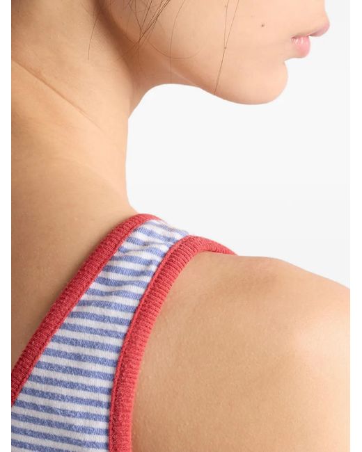 Prada Blue Striped Cotton Jersey Tank Top
