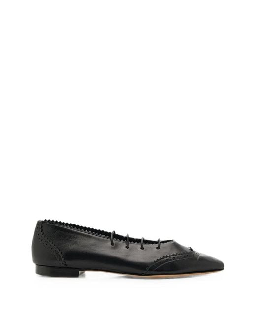 Jimmy Choo Black Margot Lace-Up Ballet Flats
