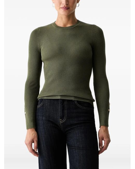 Guess Green Ribbed-Knit T-Shirt
