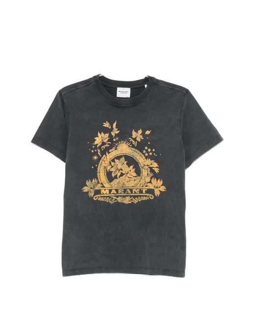 Isabel Marant Gray Graphic-Print T-Shirt