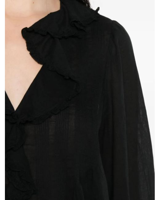 Doen Black Hardy Long-Sleeve Blouse