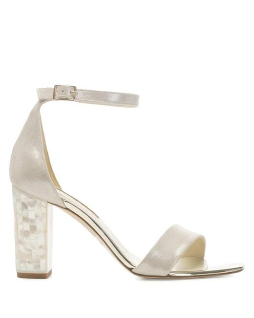 freya rose White Martene Embellished-Heel Sandals