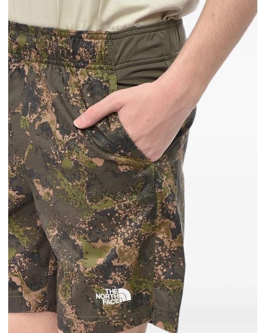 The North Face Green Patterned Elasticated Shorts for men
