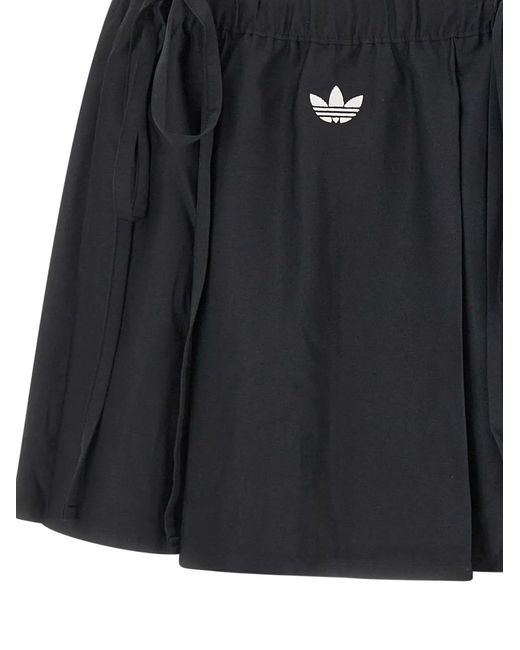 Adidas Black Elasticated Pleated Mini Skirt