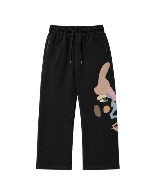 Kidsuper Black Side Eye Face Track Pants for men
